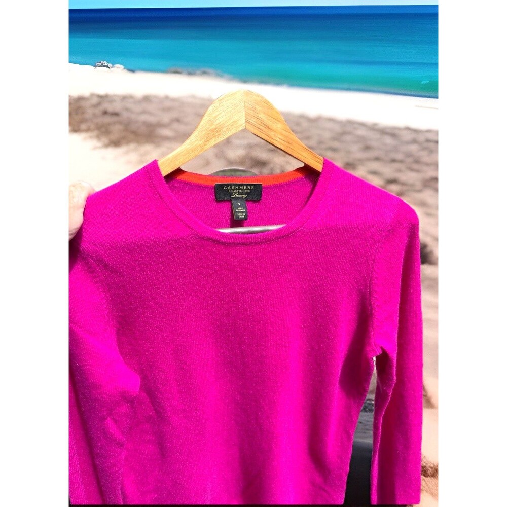 Charter Club Luxury Cashmere Sweater Long Sleeve Minimalist 100% Cashmere Small